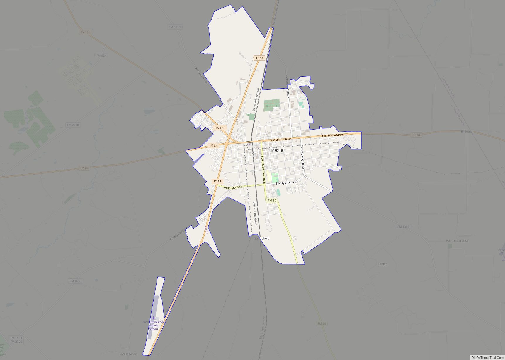 Map of Mexia city
