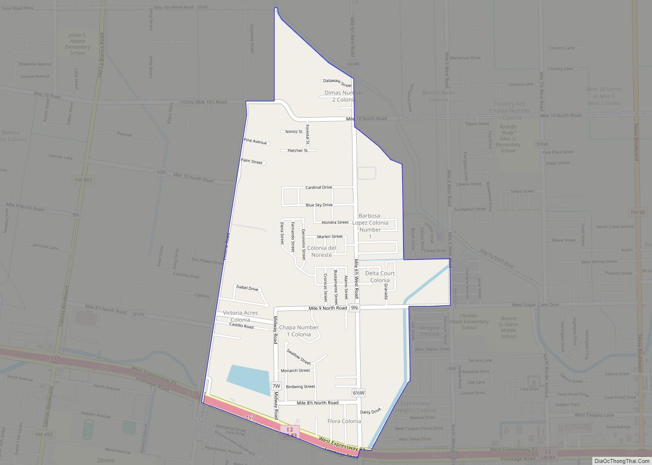 Map of Midway North CDP