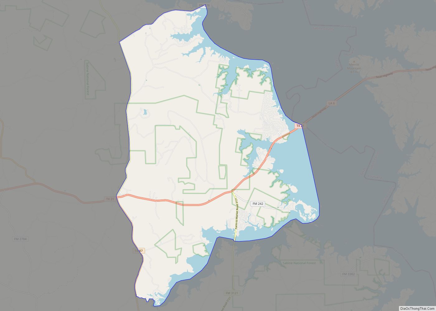 Map of Milam CDP