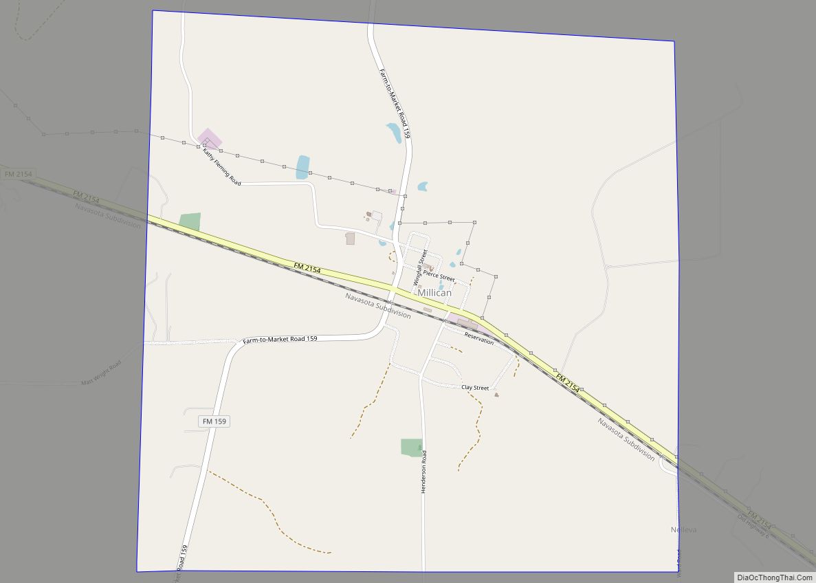 Map of Millican town