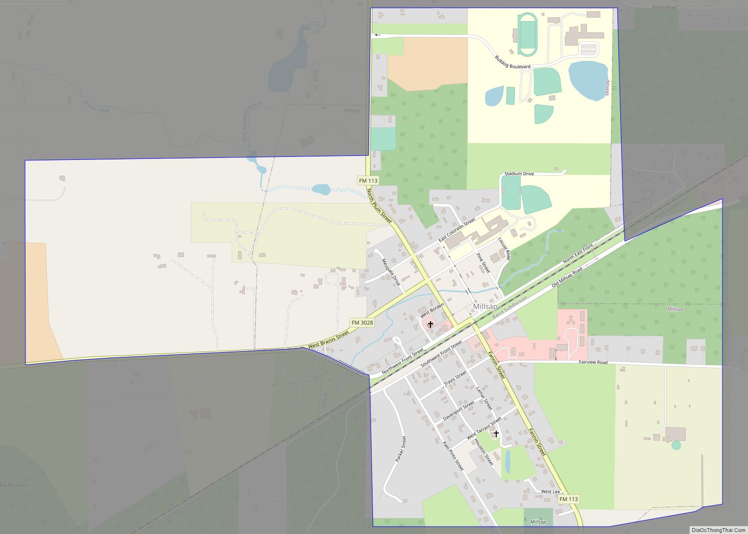Map of Millsap town