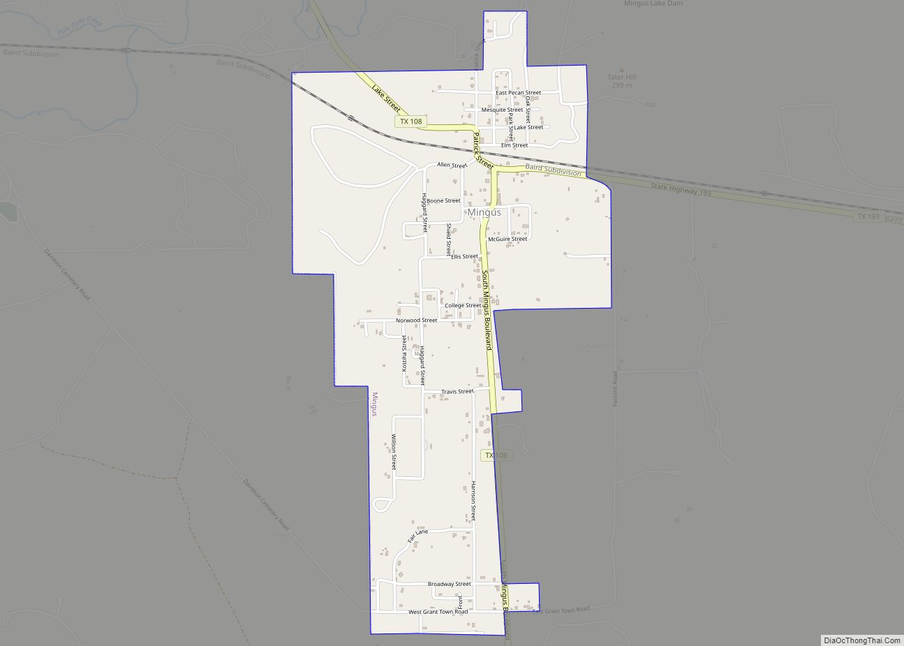 Map of Mingus city