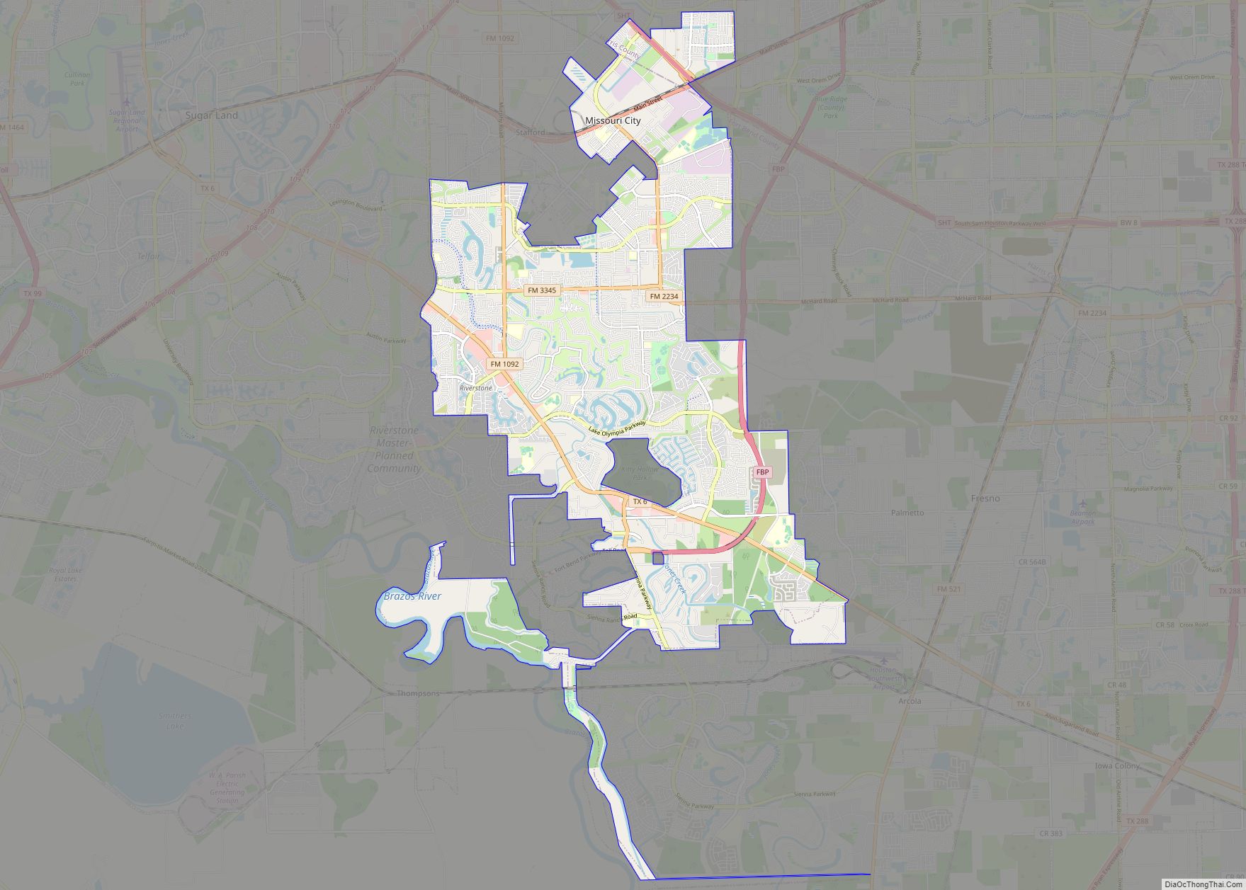 Map of Missouri City, Texas