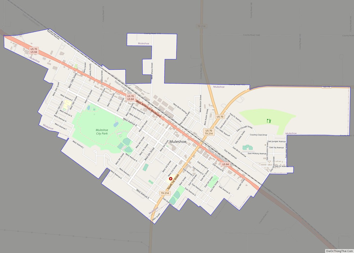 Map of Muleshoe city