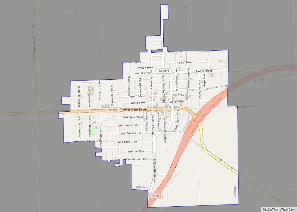 Map of Munday city