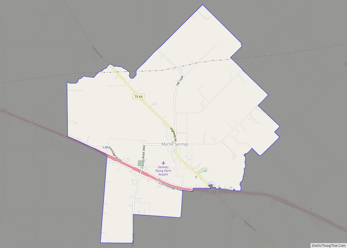 Map of Myrtle Springs CDP
