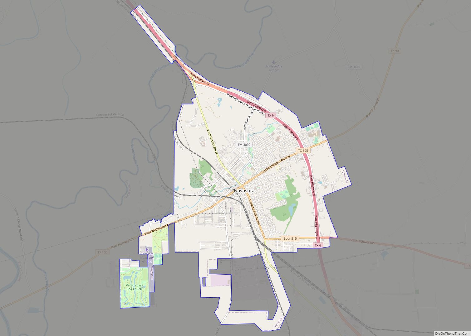 Map of Navasota city