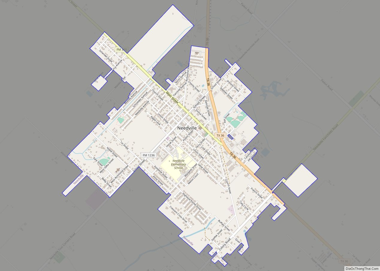 Map of Needville city