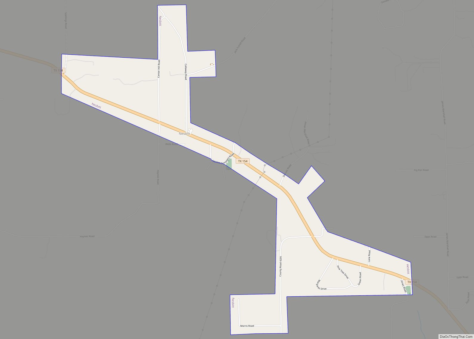 Map of Nesbitt town