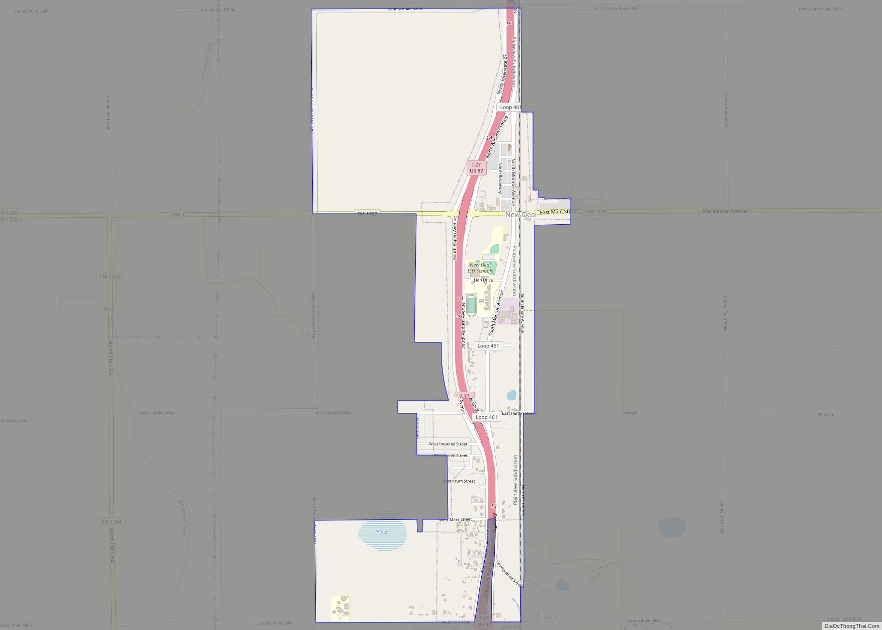 Map of New Deal town, Texas