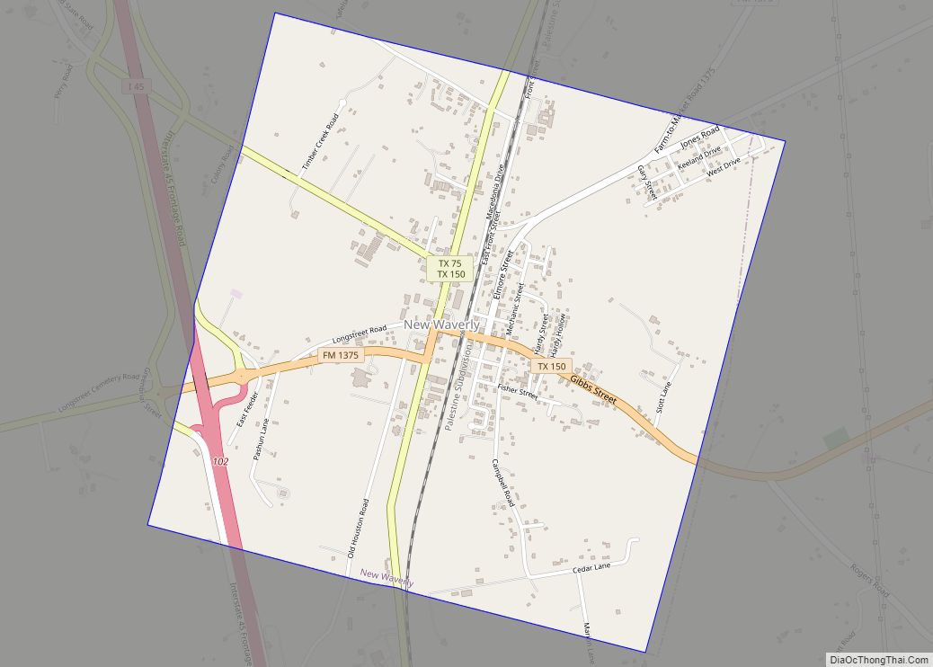 Map of New Waverly city