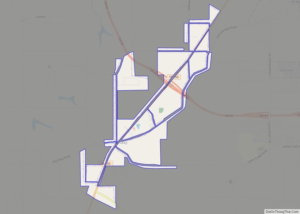 Map of Noonday city