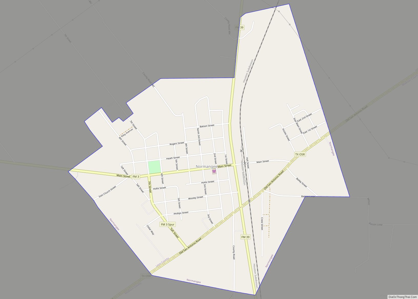 Map of Normangee town