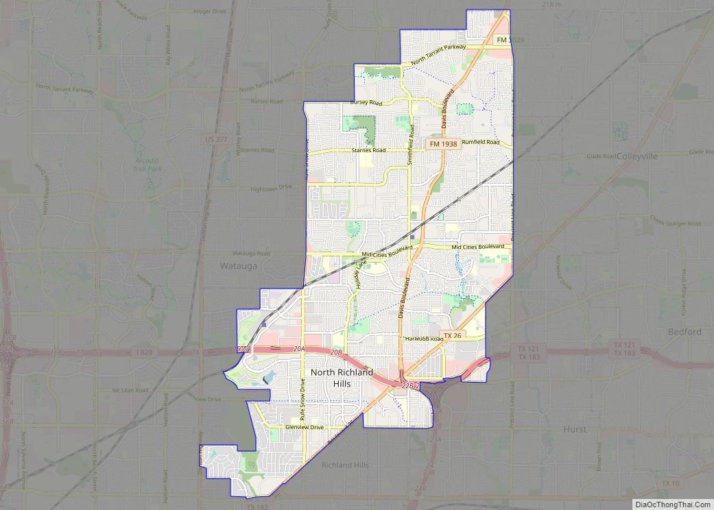Map of North Richland Hills city