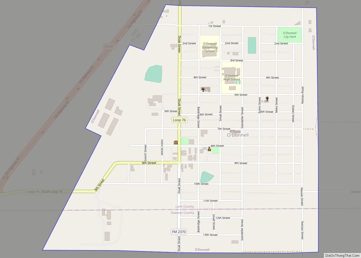 Map of O'Donnell city