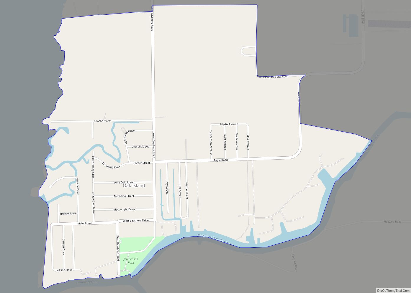 Map of Oak Island CDP, Texas