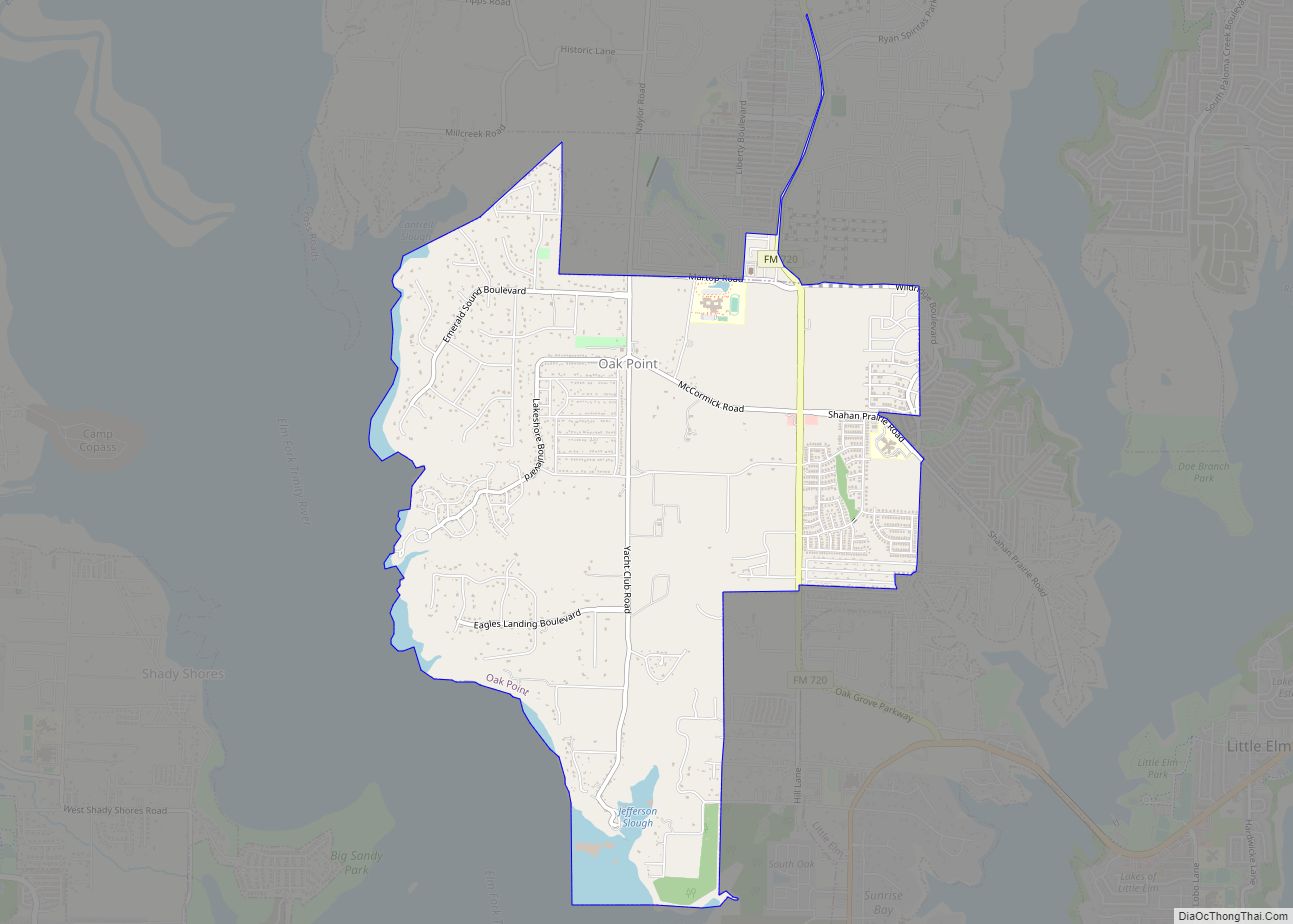 Map of Oak Point city