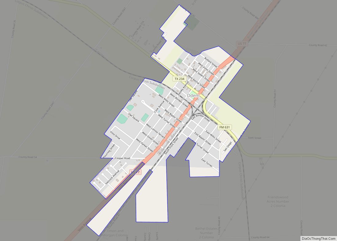 Map of Odem city