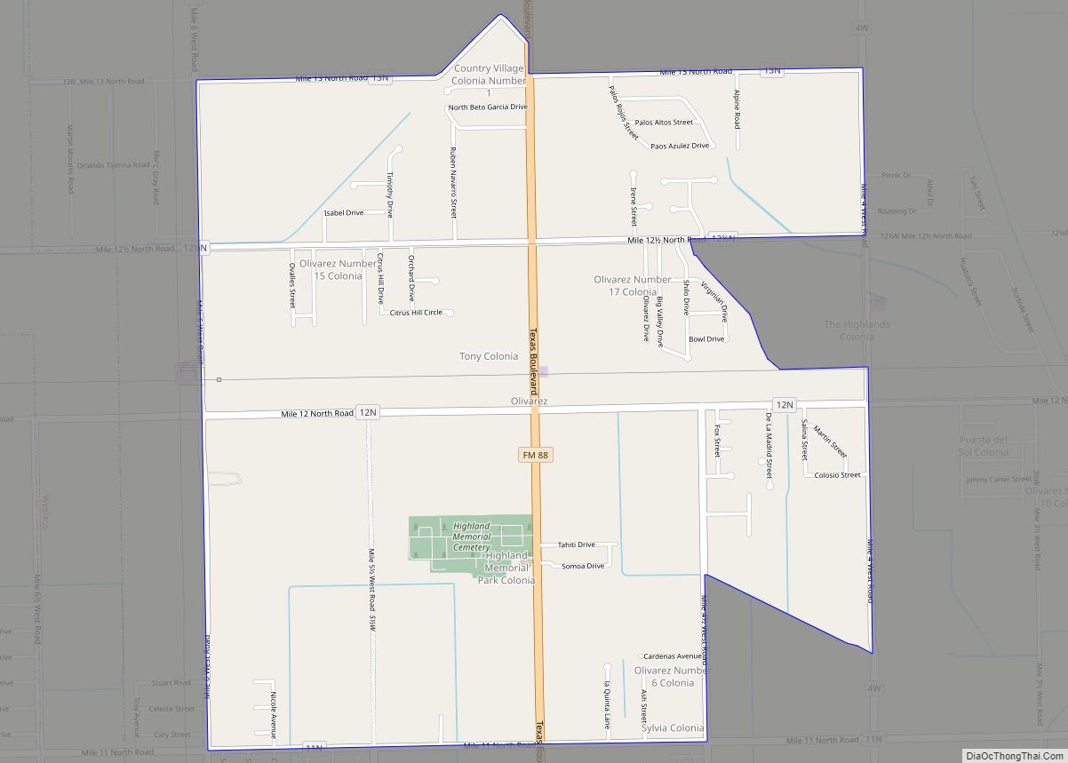 Map of Olivarez CDP