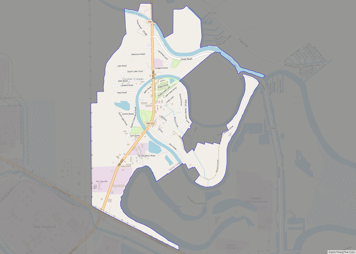 Map of Oyster Creek city