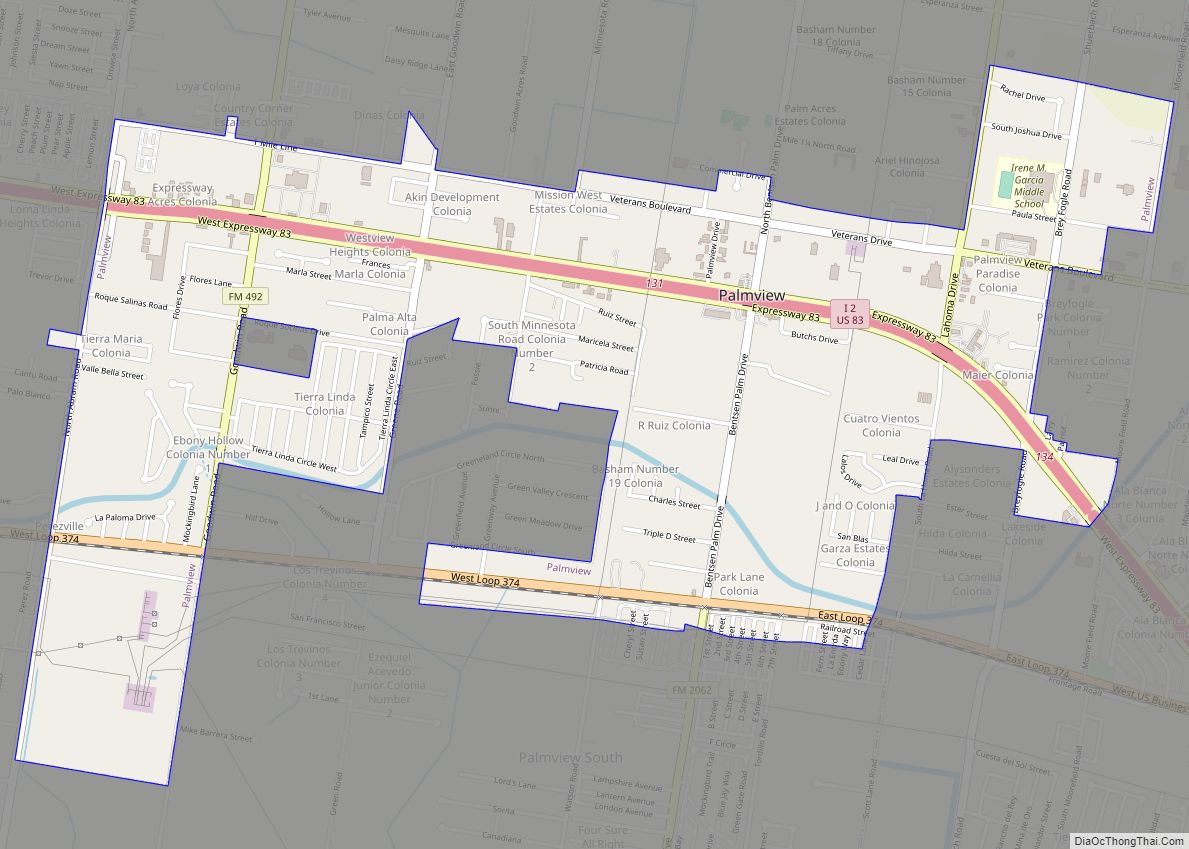 Map of Palmview city