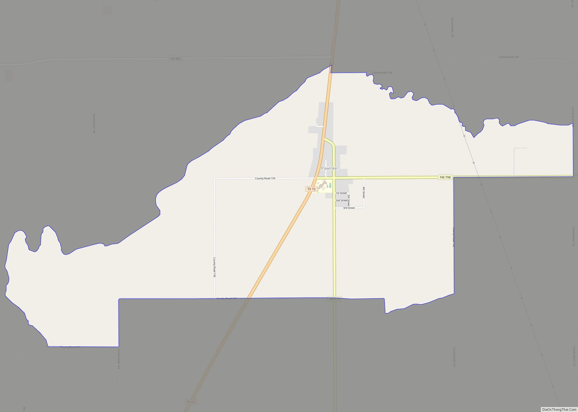 Map of Pawnee CDP, Texas