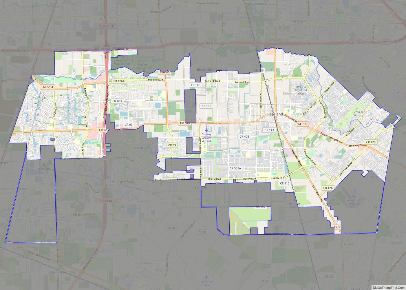Map of Pearland city