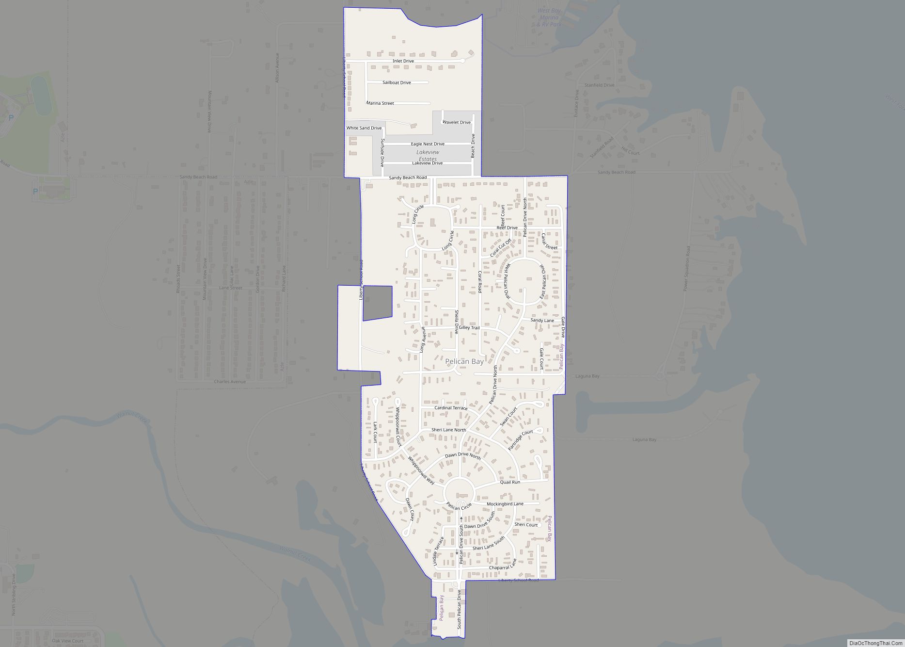 Map of Pelican Bay city, Texas