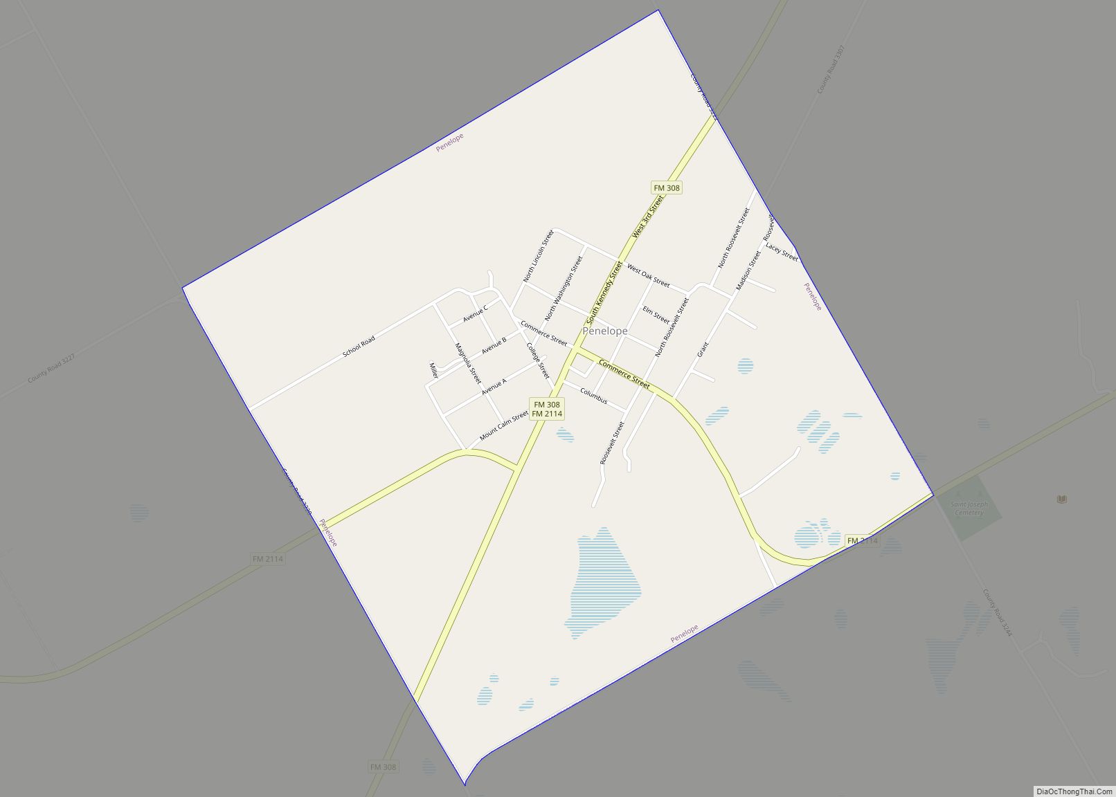 Map of Penelope town