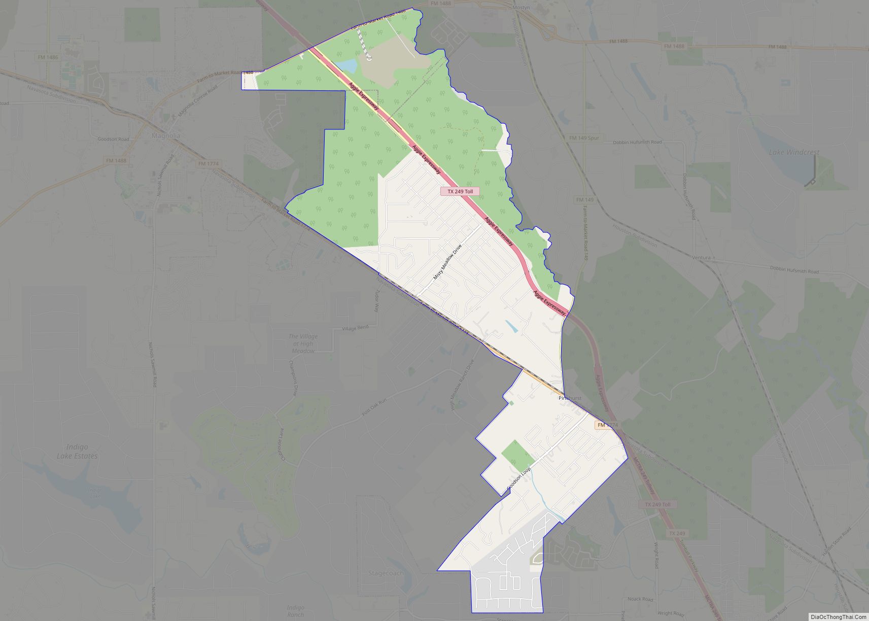 Map of Pinehurst CDP, Texas