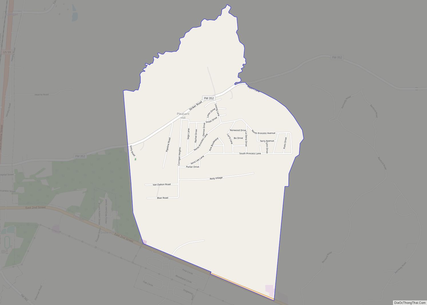 Map of Pleasant Hill CDP, Texas