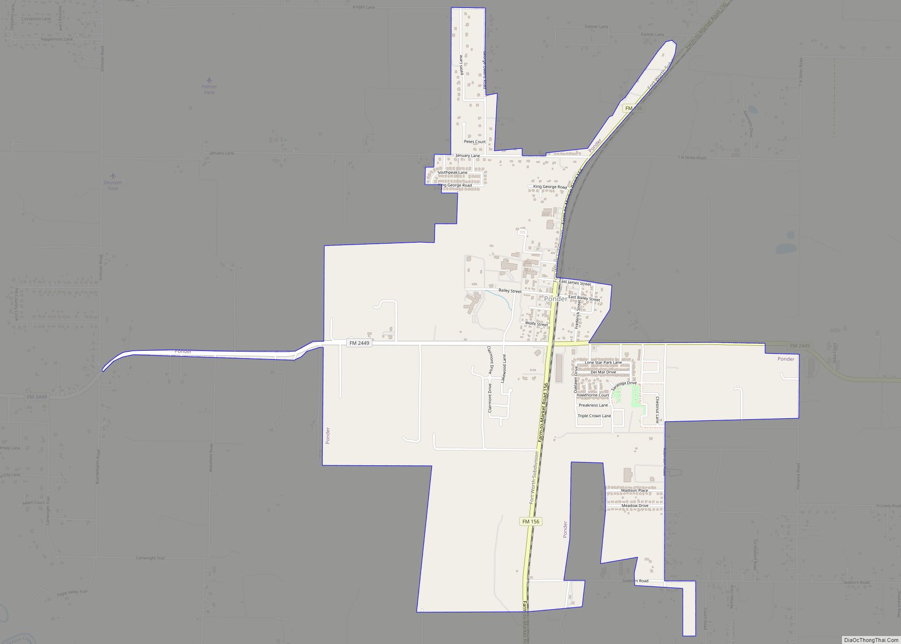 Map of Ponder town