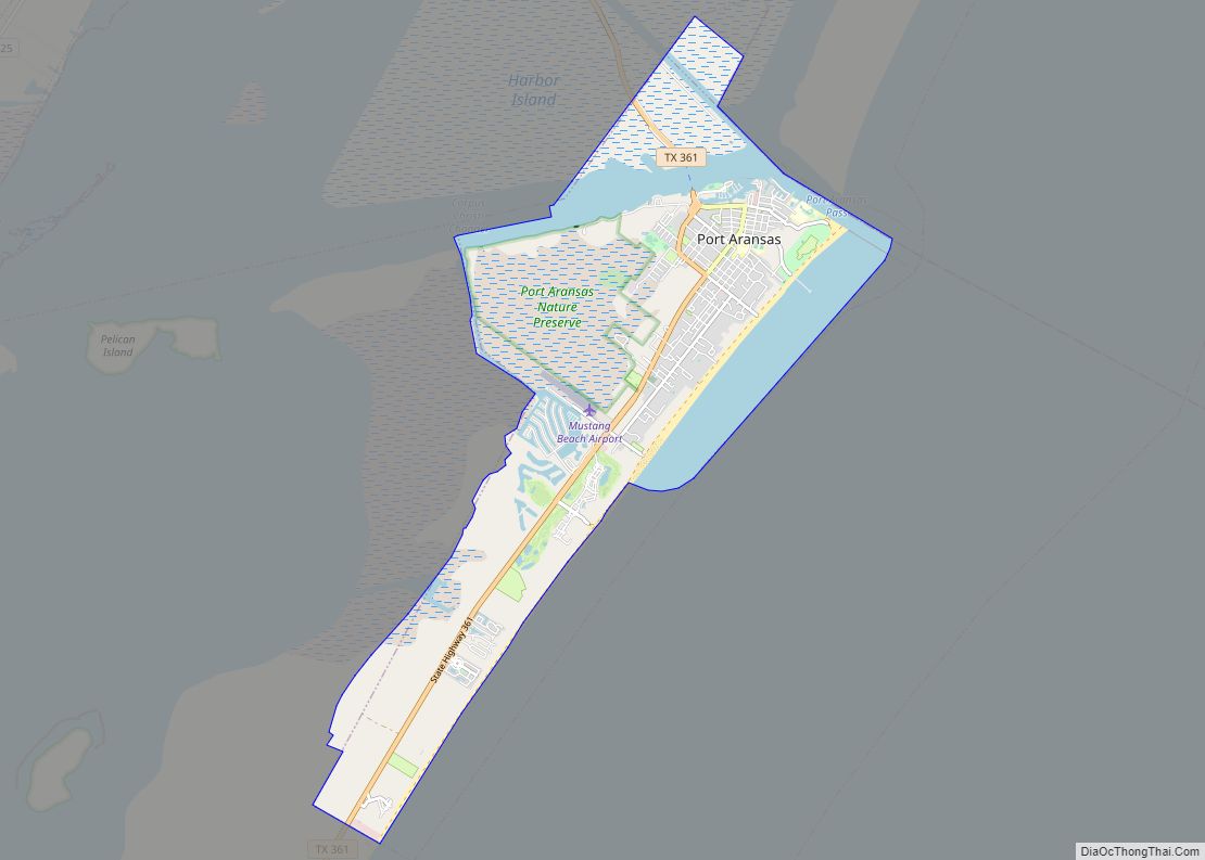 Map of Port Aransas city