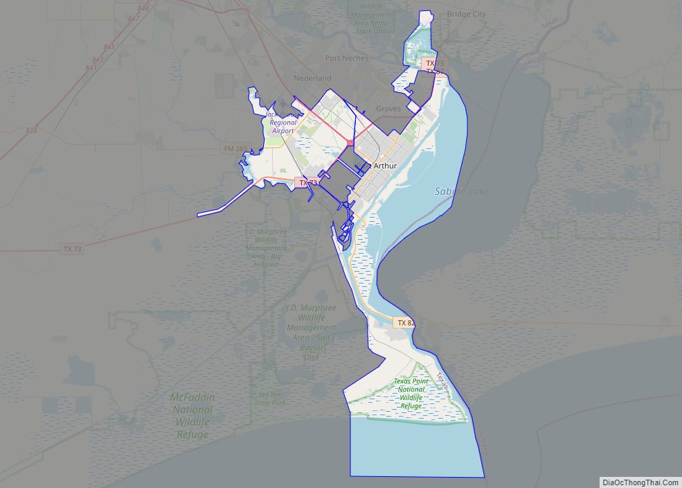 Map of Port Arthur city