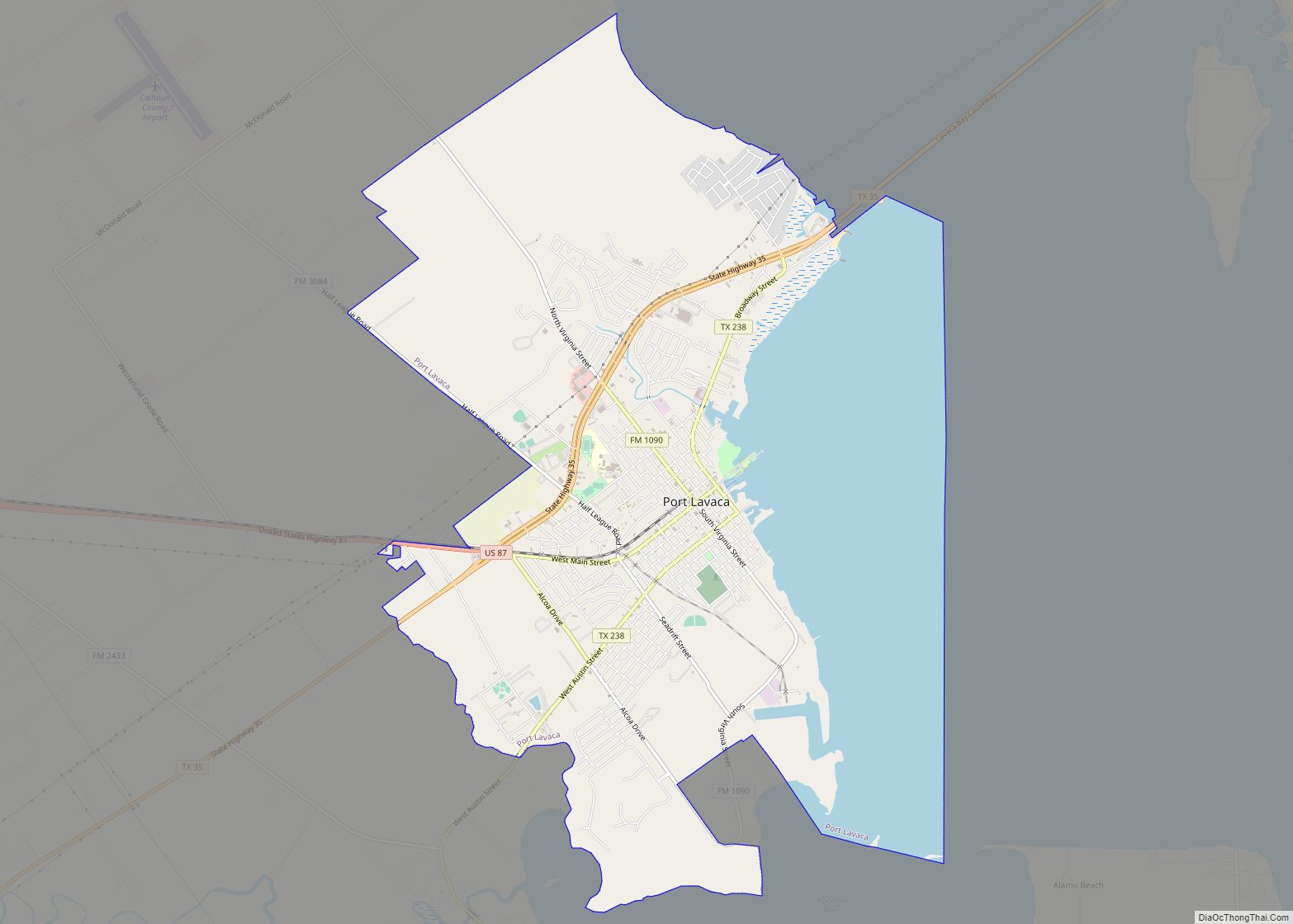 Map of Port Lavaca city