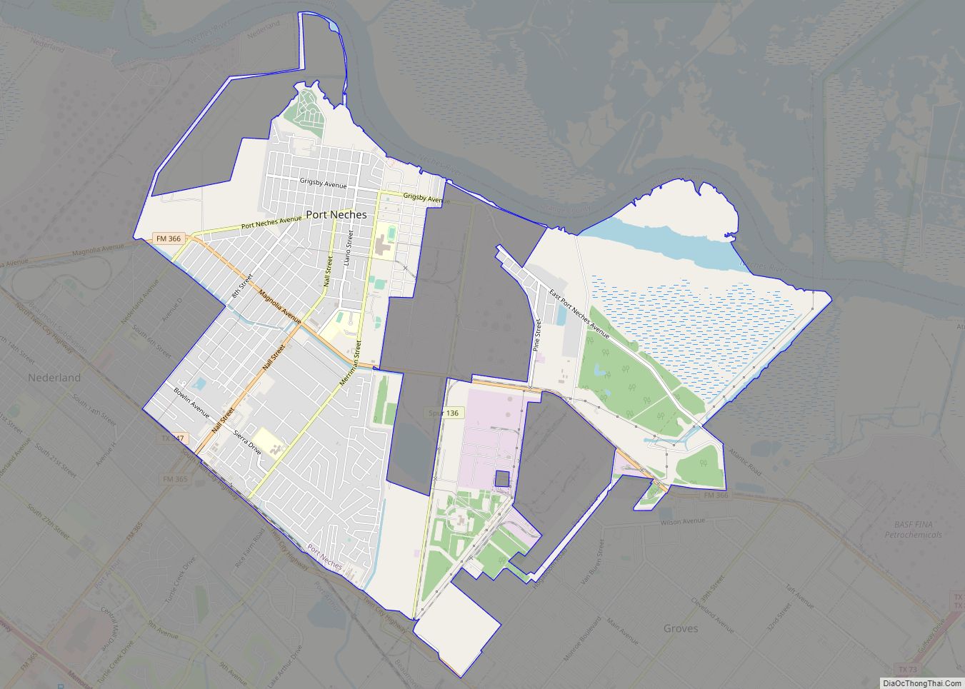 Map of Port Neches city