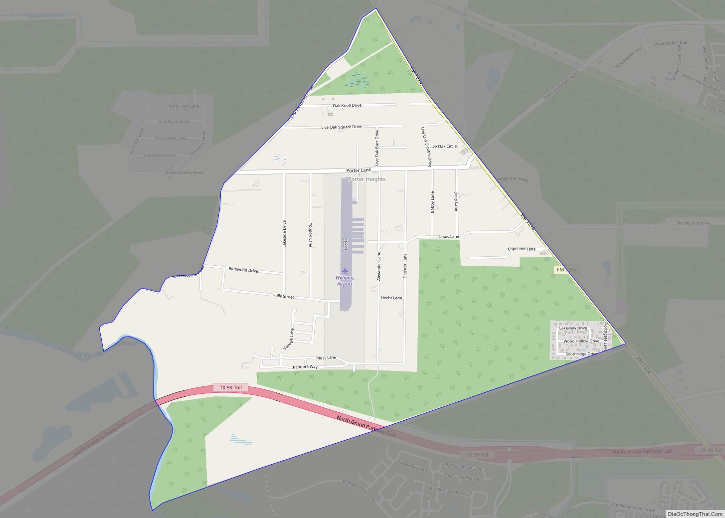 Map of Porter Heights CDP