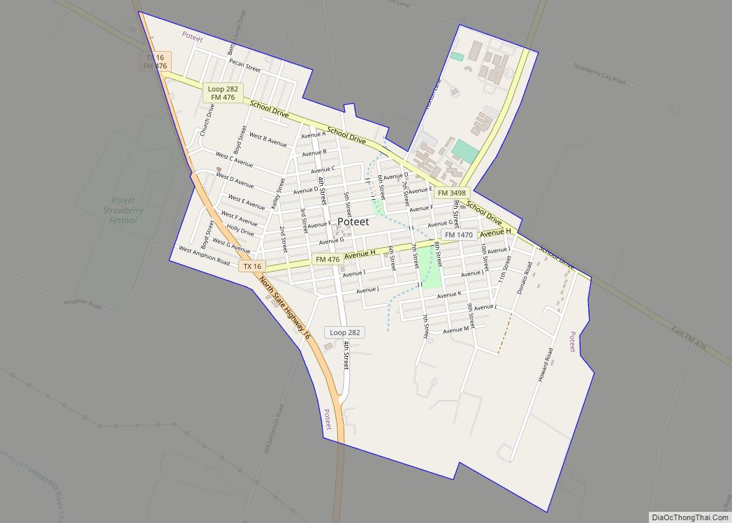 Map of Poteet city