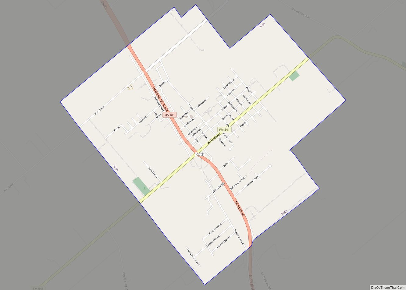 Map of Poth town