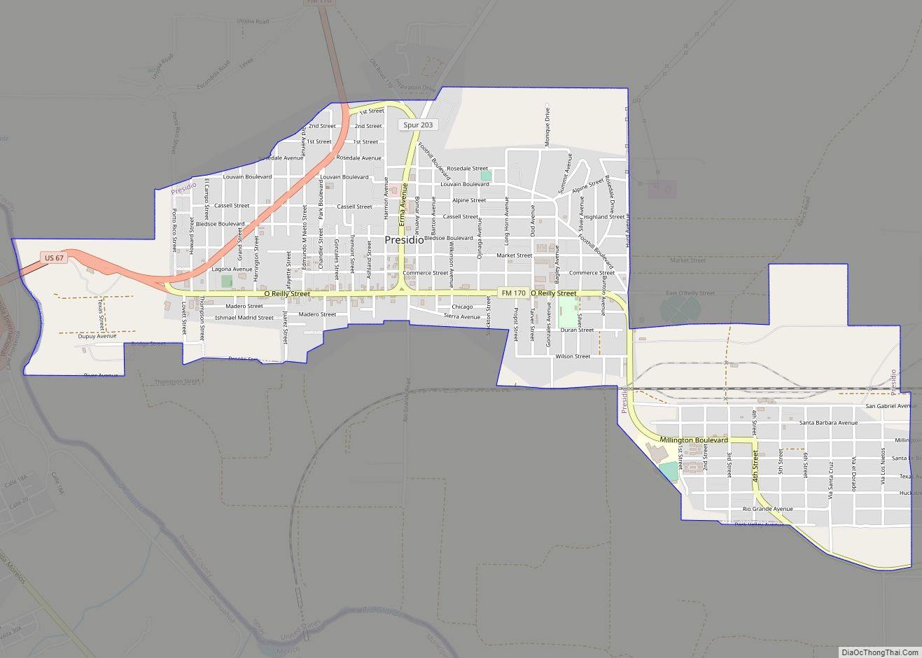 Map of Presidio city