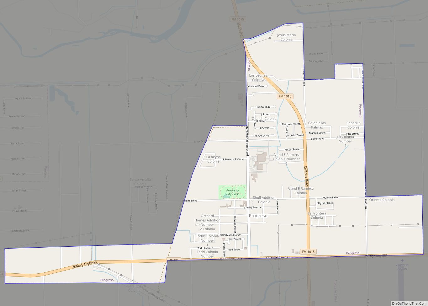 Map of Progreso city