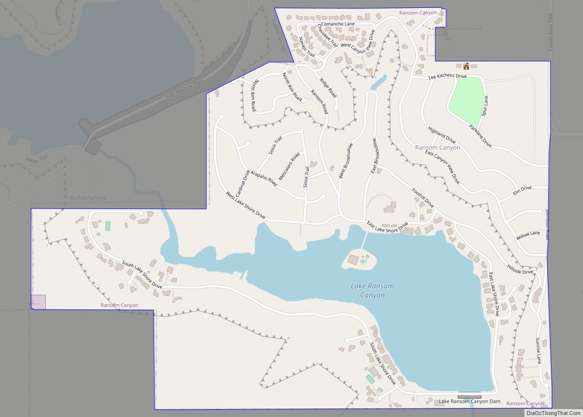 Map of Ransom Canyon town