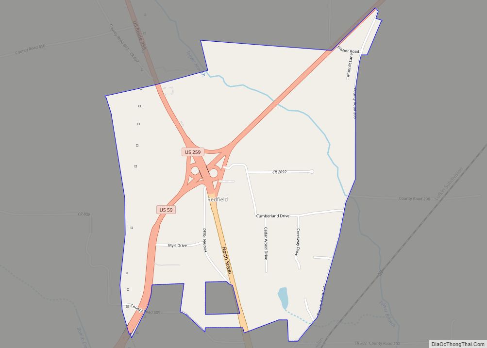 Map of Redfield CDP, Texas