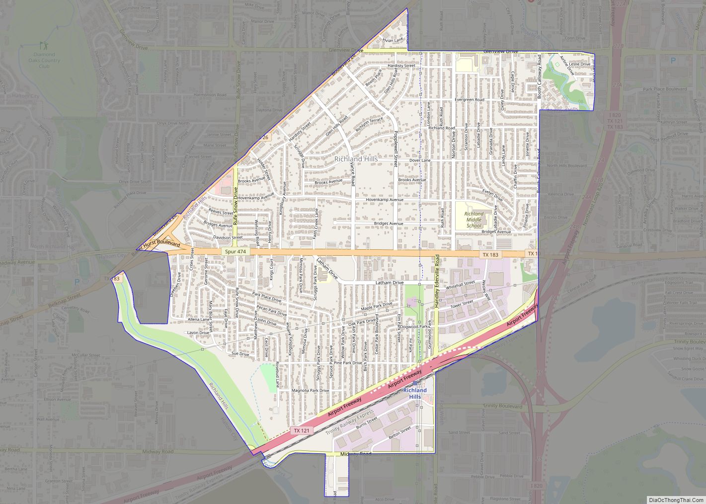 Map of Richland Hills city