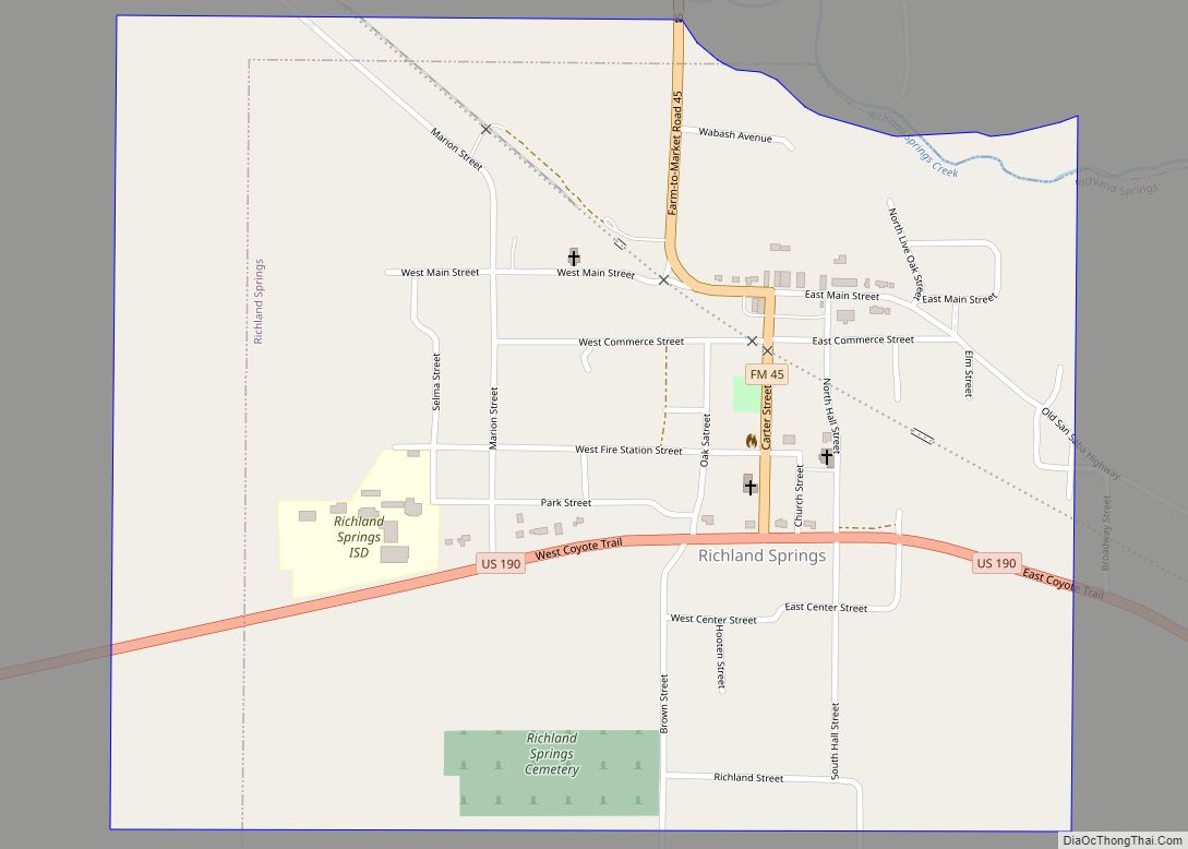 Map of Richland Springs town