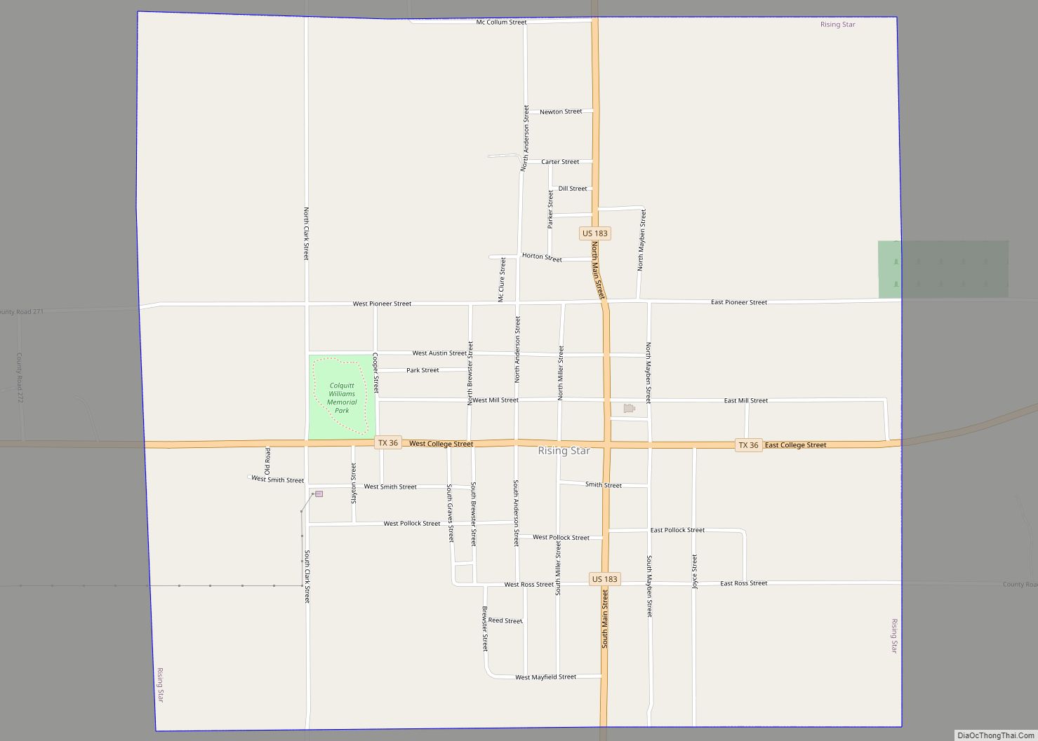 Map of Rising Star town