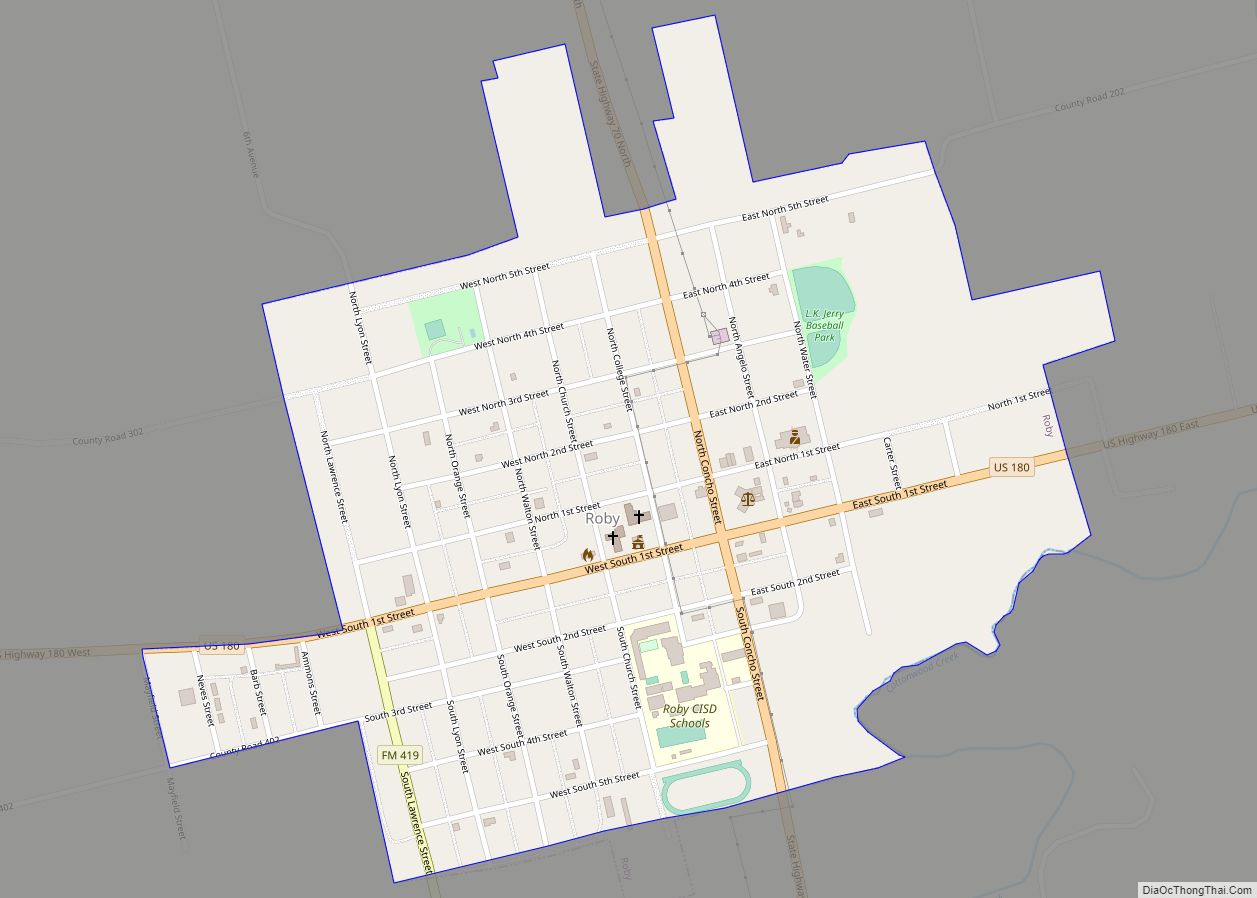 Map of Roby city