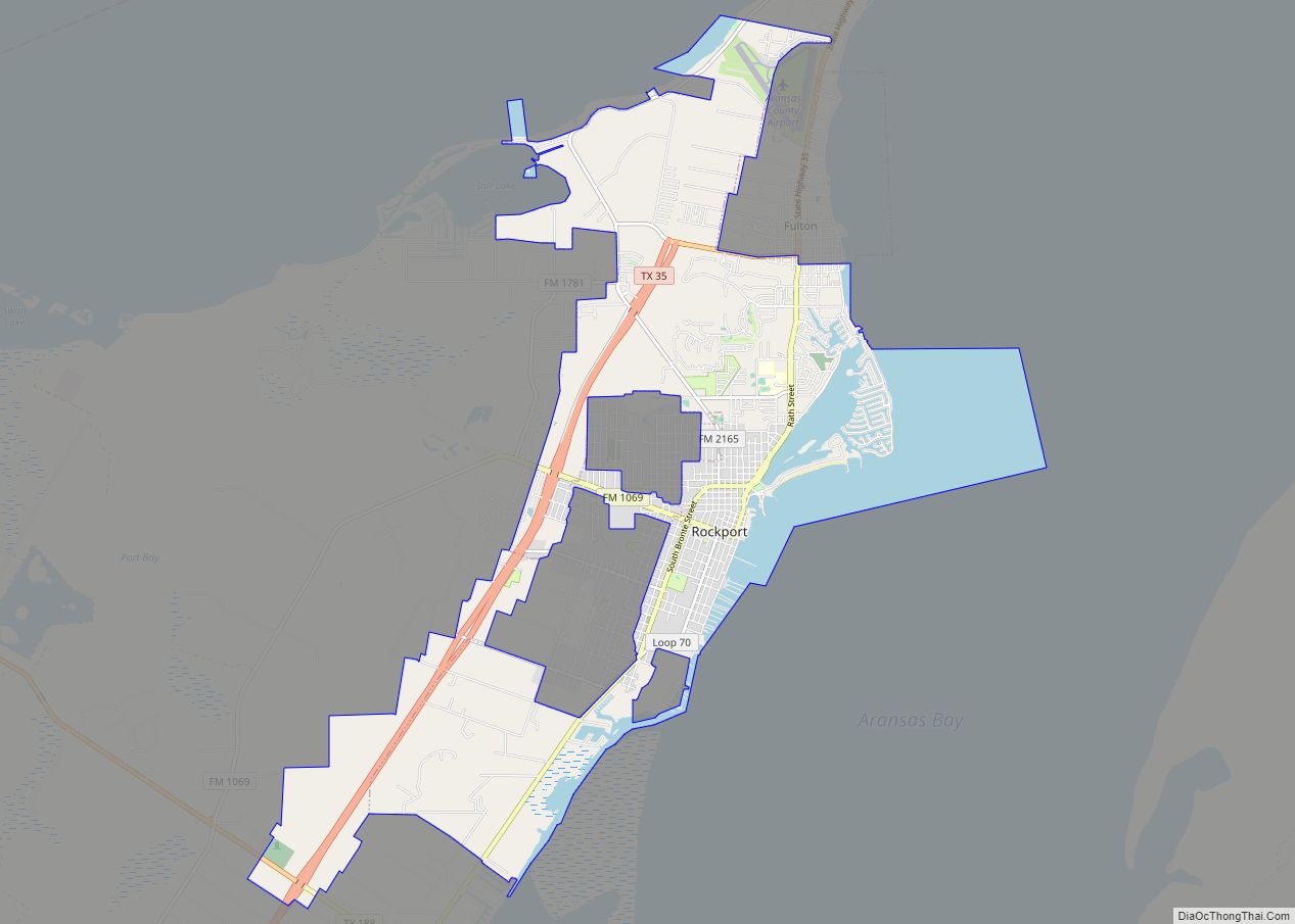 Map of Rockport city, Texas