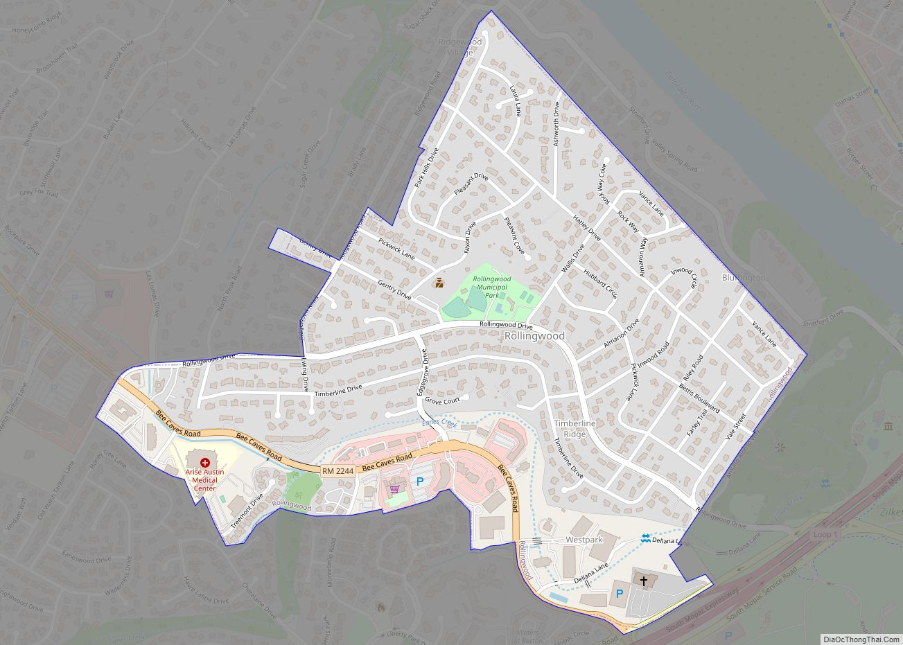 Map of Rollingwood city, Texas