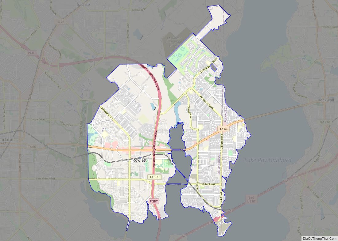 Map of Rowlett city
